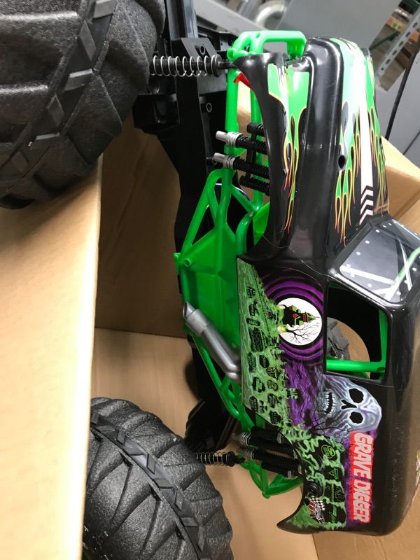 Photo 3 of *** PARTS ONLY*** Monster Jam, Official Mega Grave Digger All-Terrain Remote Control Monster Truck with Lights, 1: 6 Scale, Kids Toys for Boys