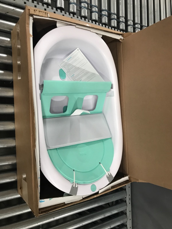 Photo 2 of 4-in-1 Grow-with-Me Bath Tub by Frida Baby Transforms Infant Bathtub to Toddler Bath Seat with Backrest for Assisted Sitting in Tub