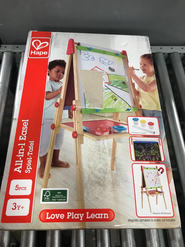 Photo 2 of Award Winning Hape All-in-One Wooden Kid's Art Easel with Paper Roll and Accessories Cream, L: 18.9, W: 15.9, H: 41.8 inch Single