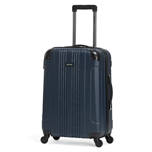 Photo 1 of Kenneth Cole Reaction Out of Bounds Luggage Collection Lightweight Durable Hardside 4-Wheel Spinner Travel Suitcase Bags, Naval, 28-Inch Checked
