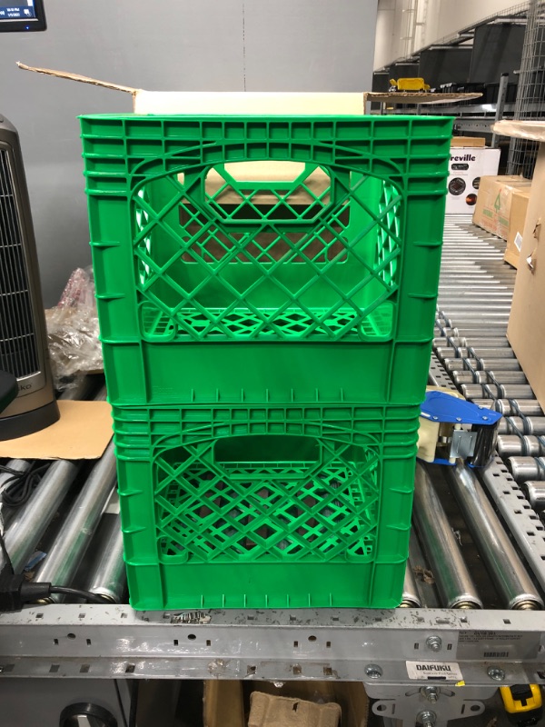 Photo 2 of 2 PACK GREEN MILK CRATES 