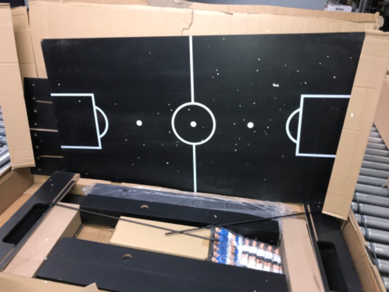 Photo 4 of 48in Competition Sized Foosball Table, Soccer for Home, Arcade Game Room, 2 Balls, 2 Cup Holders 2x4ft for Man Cave or Basement - Standing or Tabletop, Black