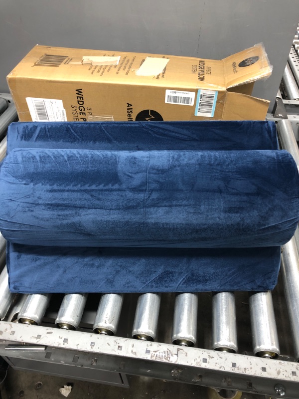 Photo 1 of 3 Pc Bed Wedge Pillow Set- Adjustable 9&12 Inch Folding Memory Foam | Bolster Cushion System for Legs and Back and Lumbar Support Pillow | Acid Reflux
