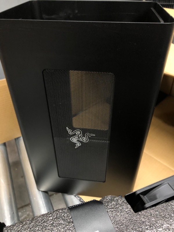 Photo 2 of Razer Core X Chroma Aluminum External GPU Enclosure (eGPU): Compatible with Windows & MacOS Thunderbolt 3 Laptops, NVIDIA /AMD PCIe Support, 700W PSU, 4x USB 3.1, 1x Gbit Ethernet, Chroma RGB, Black
