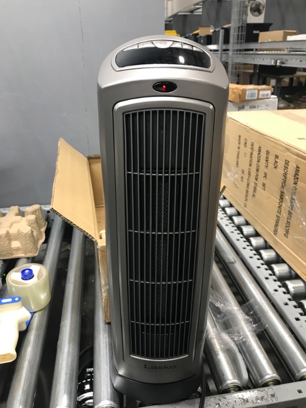 Photo 2 of Lasko 1500W Digital Ceramic Space Heater with Remote, 755320, Silver