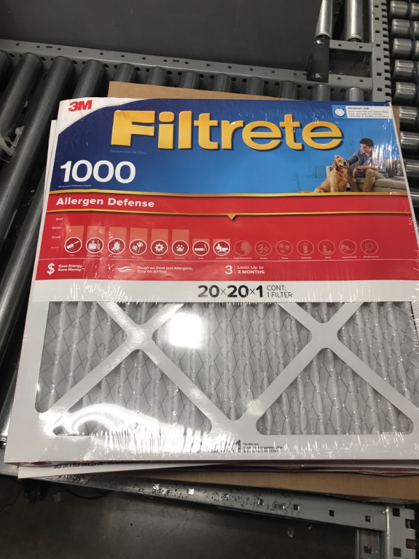 Photo 2 of 3M 9802-4 3M Filtrete 20 In. x 20 In. x 1 In. Allergen Defense 1000/1085 MPR Furnace Filter 9802-4