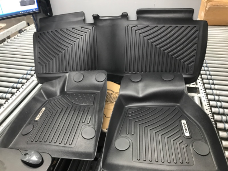 Photo 2 of OEDRO Floor Mats Compatible for 2015-2020 Tesla Model S, Unique Black TPE All-Weather Guard Includes 1st and 2nd Row: Front, Rear, Full Set Liners