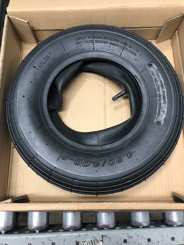 Photo 2 of 4.80/4.00-8" Replacement Pneumatic Wheel Tire and Tube 1-(Pack)