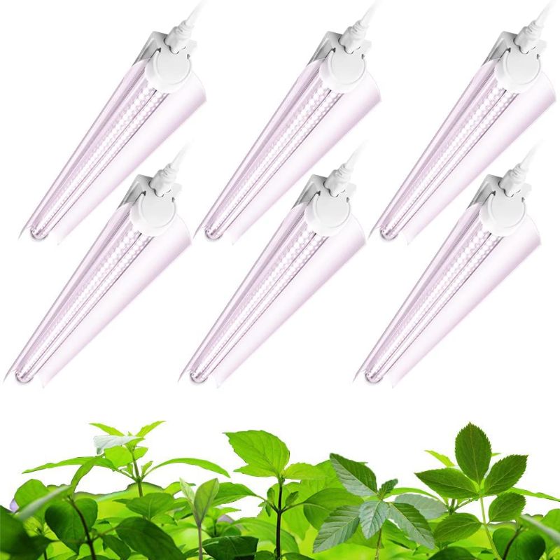 Photo 1 of **** NEW *** 
Barrina Grow Light, 144W(6 x 24W, 800W Equivalent), 2ft T8, Super Bright, Full Spectrum Sunlight Plant Light, LED Grow Light Strips, Grow Light Bulbs for Indoor Plants, Greenhouse, 6-Pack
