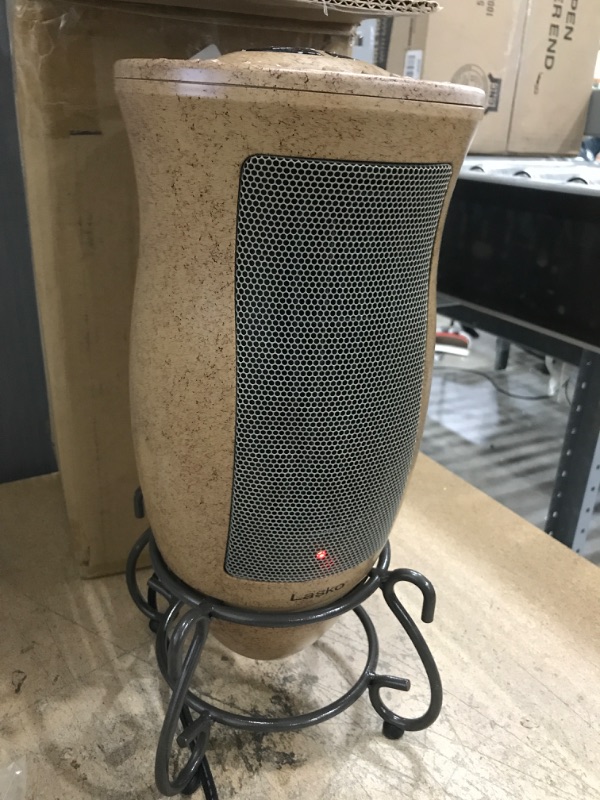 Photo 1 of Lasko Oscillating Ceramic Designer Series Space Heater for Home with Adjustable Thermostat, Timer and 2-Speeds, 16 Inches, 1500W, Beige, 6405
