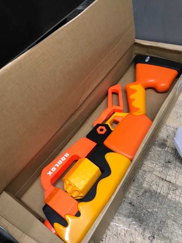 Photo 1 of NERF Roblox Adopt Me!: Bees! Lever Action Dart Blaster, Rotating 8-Dart Drum, 8 Elite Darts, Code to Unlock in-Game Virtual Item Frustration Free Packaging