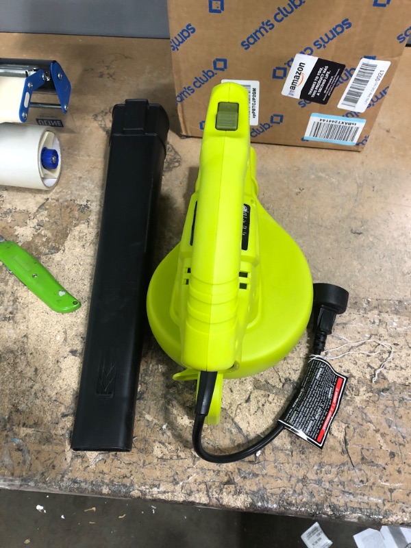 Photo 1 of Sun Joe SBJ601E 10 Amp 215 Max MPH All-Purpose 2-Speed Electric Blower, Green Leaf Blower Green Up to 215MPH