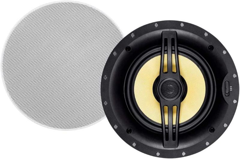 Photo 1 of Monoprice 2-Way Aramid Fiber Back Ceiling Speakers - 8 Inch - Black with Covered Crossover (Pair) 160W 8 Inch Covered Crossover