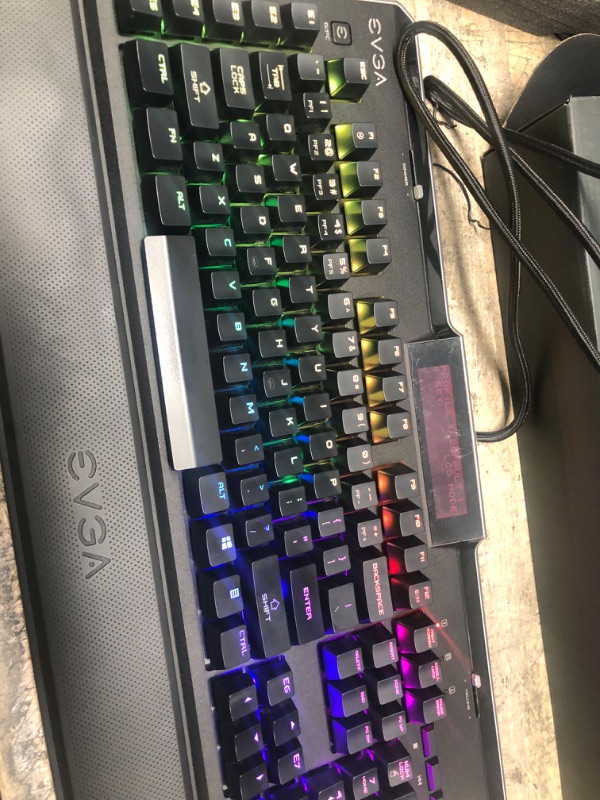 Photo 2 of EVGA Z10 RGB Gaming Keyboard, RGB Backlit LED, Mechanical Brown Switches, Onboard LCD Display, Macro Gaming Keys Kailh Brown