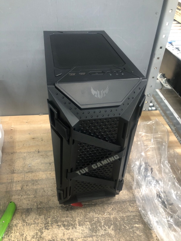 Photo 3 of ASUS TUF Gaming GT301 Mid-Tower Compact Case for ATX Motherboards with honeycomb Front Panel, 120mm AURA Addressable RBG fans, headphone hanger, and 360mm radiator support, 2 x USB 3.2 TUF GT301 Case