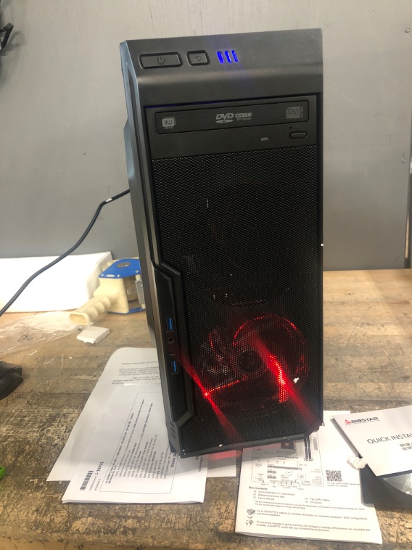 Photo 2 of shinobee AMD Quad Gaming Computer, Athlon X4 950 4x3.8GHz, 16GB DDR4, AMD Radeon RX 550 4GB GDDR5, 256GB SSD + 500GB HDD, DVD±RW, USB 3, 802.11AC Wi Fi & Win 11 Prof #6968 AMD X4 Quad - 16 GB - SSD+HDD - RX550 4GB