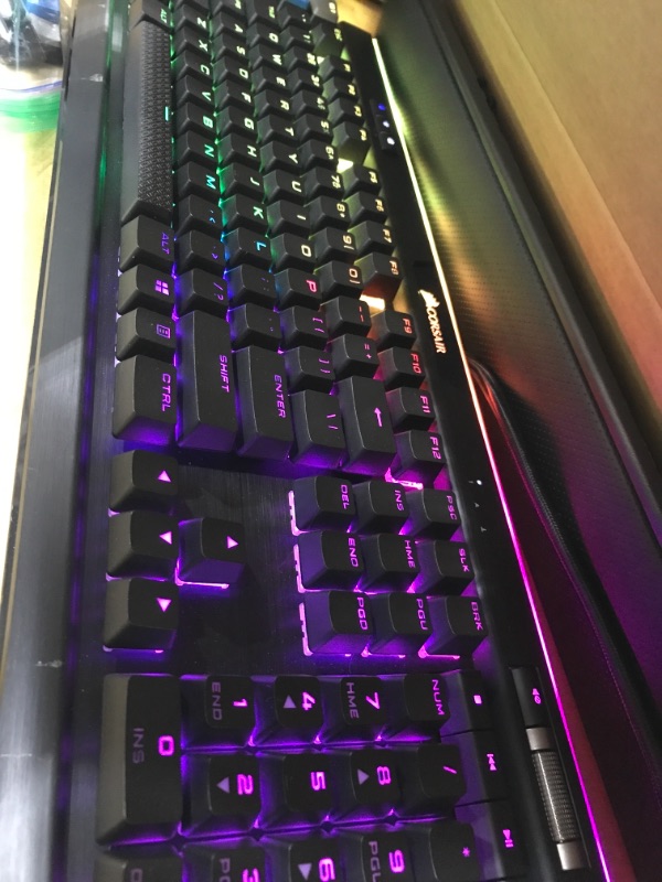 Photo 5 of Corsair K95 RGB Platinum XT Mechanical Gaming Keyboard, Backlit RGB LED, Cherry MX Speed RGB Silver, Black (CH-9127414-NA) MX Speed Silver Keyboard