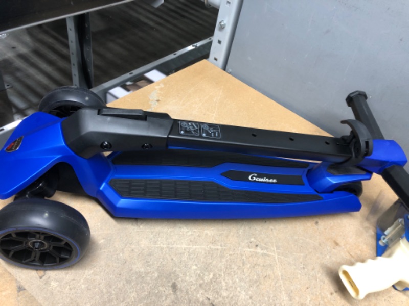 Photo 1 of 3 Wheeled Scooter for Kids - Foldable Stand Child Toddlers Toy Kick Scooters w/ Built-in LED Wheel Lights, Anti-Slip Wide Deck, Adjustable Height, Great for Outdoor Fun - Hurtle HURXLPK Blue