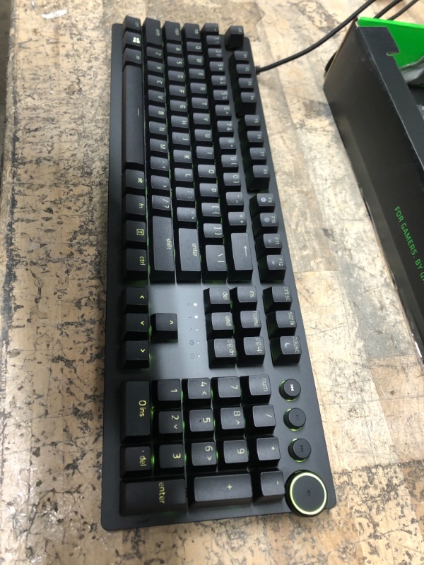 Photo 3 of Razer Huntsman V2 Optical Gaming Keyboard: Fastest Linear Optical Switches Gen-2 w/Sound Dampeners & 8000Hz Polling Rate - Doubleshot PBT Keycaps - Dedicated Media Keys & Dial - Ergonomic Wrist Rest Classic Black Keyboard Huntsman V2 Linear Optical Switch