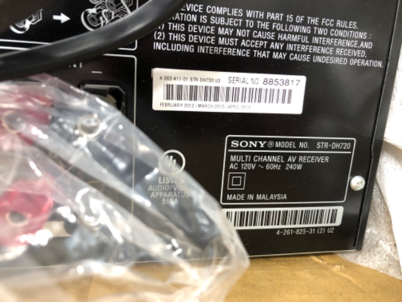 Photo 1 of Sony STRDH590 5.2 Channel Surround Sound Home Theater Receiver: 4K HDR AV Receiver with Bluetooth,Black