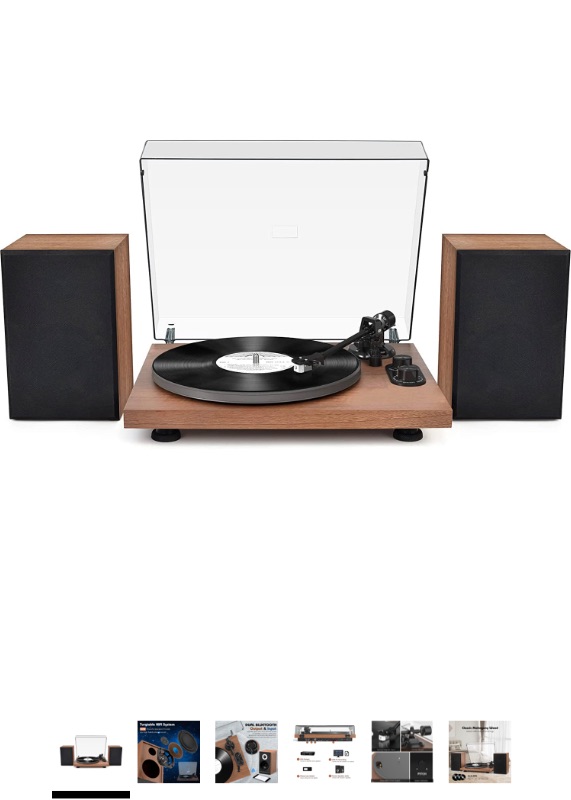Photo 1 of (PARTS ONLY) Vinyl Record Player Dual Bluetooth Turntable with HiFi Bookshelf Speakers Build in Preamp USB Recording Speed Adjust Counter Weight,Vintage LP Player with Magnetic Cartridge for Vinyl Records