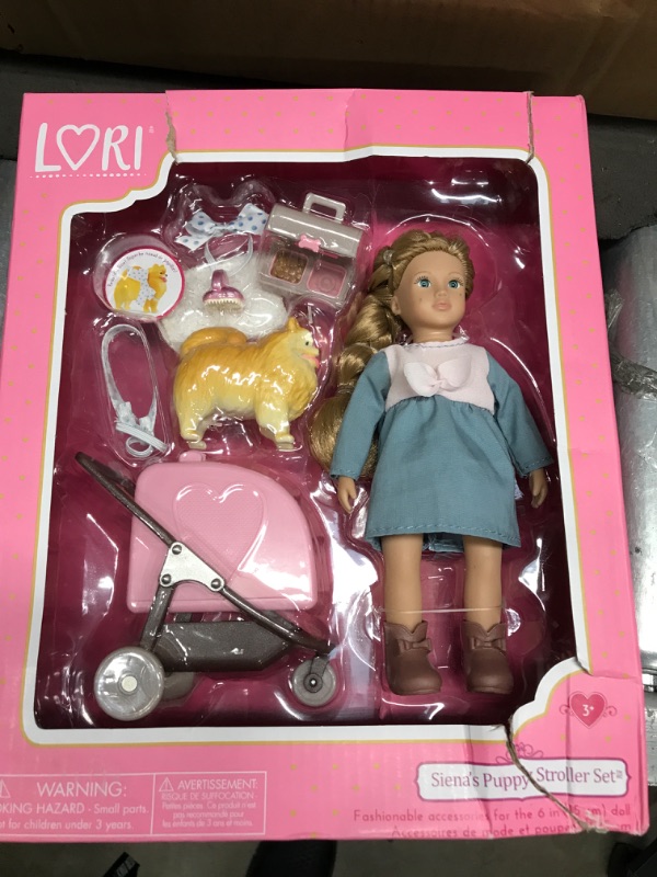 Photo 2 of Lori Dolls – Siena’s Puppy Stroller Set – Mini Doll & Dog Set – Pet Stroller & Accessories – 6-inch Doll with Puppy – Playset for Kids – 3 Years +