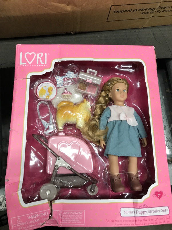 Photo 2 of Lori Dolls – Siena’s Puppy Stroller Set – Mini Doll & Dog Set – Pet Stroller & Accessories – 6-inch Doll with Puppy – Playset for Kids – 3 Years +