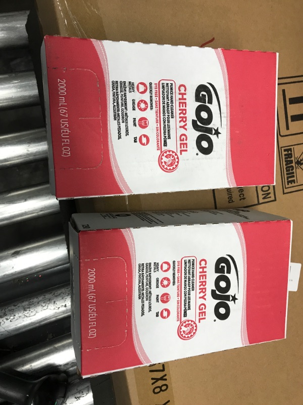 Photo 2 of GOJO 2000 mL Refill for PRO TDX Dispenser, Cherry Gel Pumice Hand Cleaner, Cherry Scent (2-pack)