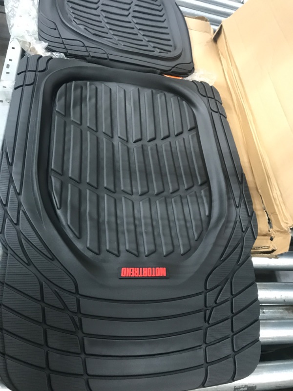 Photo 2 of Motor Trend 923-BK Black FlexTough Contour Liners-Deep Dish Heavy Duty Rubber Floor Mats for Car SUV Truck & Van-All Weather Protection Trim to Fit Most Vehicles Black Full Set