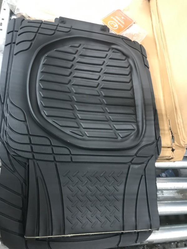 Photo 3 of Motor Trend 923-BK Black FlexTough Contour Liners-Deep Dish Heavy Duty Rubber Floor Mats for Car SUV Truck & Van-All Weather Protection Trim to Fit Most Vehicles Black Full Set