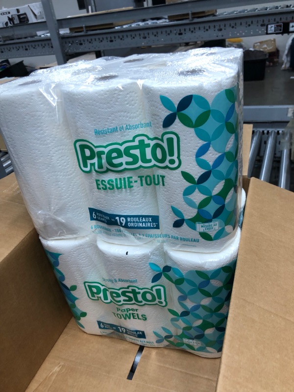 Photo 1 of Amazon Brand - Presto! Flex-a-Size Paper Towels, 158 Sheet Huge Roll, 6 Count (Pack of 2), 6 Huge Rolls = 19 Regular Rolls