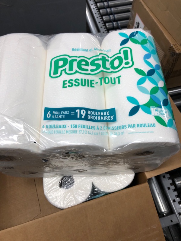 Photo 4 of Amazon Brand - Presto! Flex-a-Size Paper Towels, 158 Sheet Huge Roll, 6 Count (Pack of 2), 6 Huge Rolls = 19 Regular Rolls