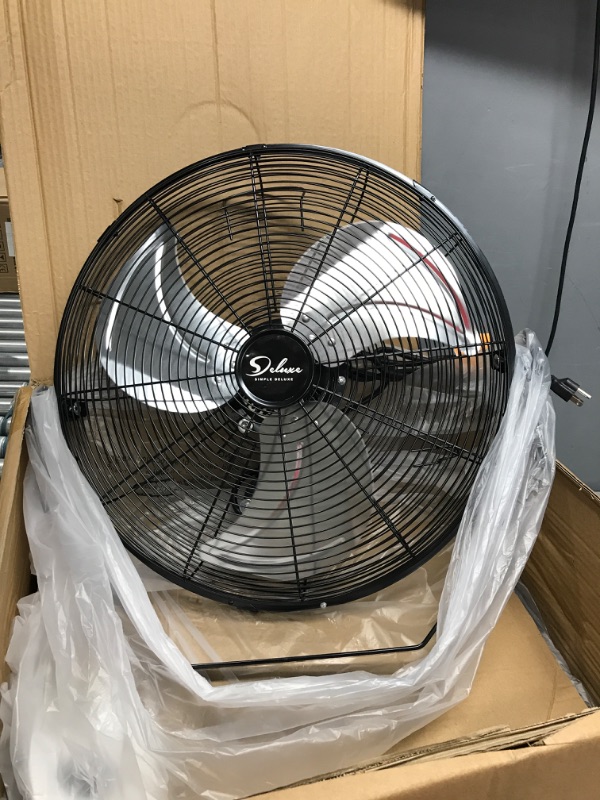Photo 2 of ***TESTED WORKING*** Simple Deluxe 18 Inch Industrial Wall Mount Fan, 3 Speed Commercial Ventilation Metal Fan, Black & rial Wall Mount Fan, 3 Speed Commercial Ventilation Metal Fan Wall Mount Fan + Mount Fan ***contains two fans***