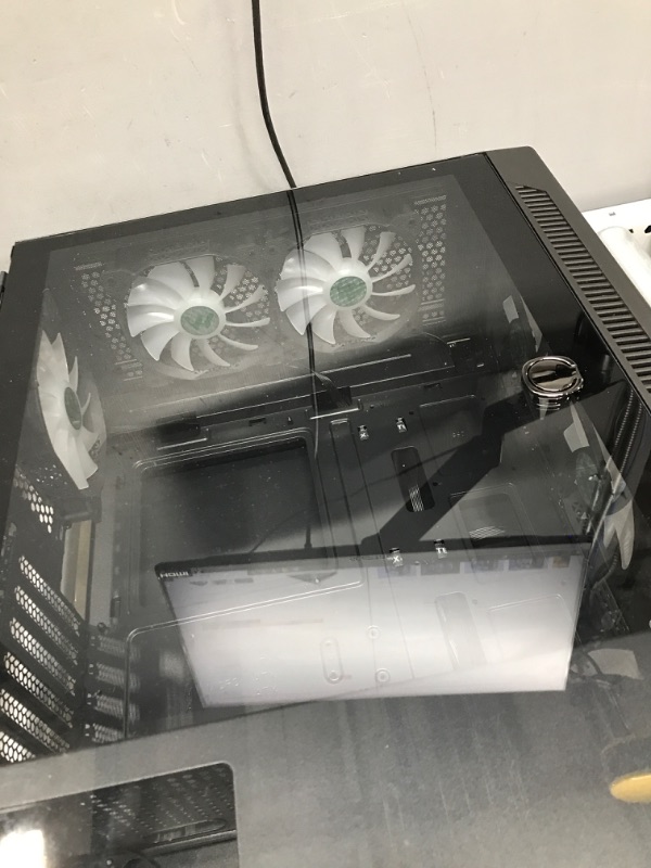 Photo 4 of ***ITEM DIFFERS SLIGHTLY FROM STOCK PHOTO. PLEASE SEE LISTING PHOTOS*** MUSETEX ATX PC Case Pre-Installed 6Pcs 120mm ARGB Fans, Computer Gaming Case with Tempered Glass Side & Front Panels, Metal Honeycomb Mesh, USB3.0, S6-B S6-B Black