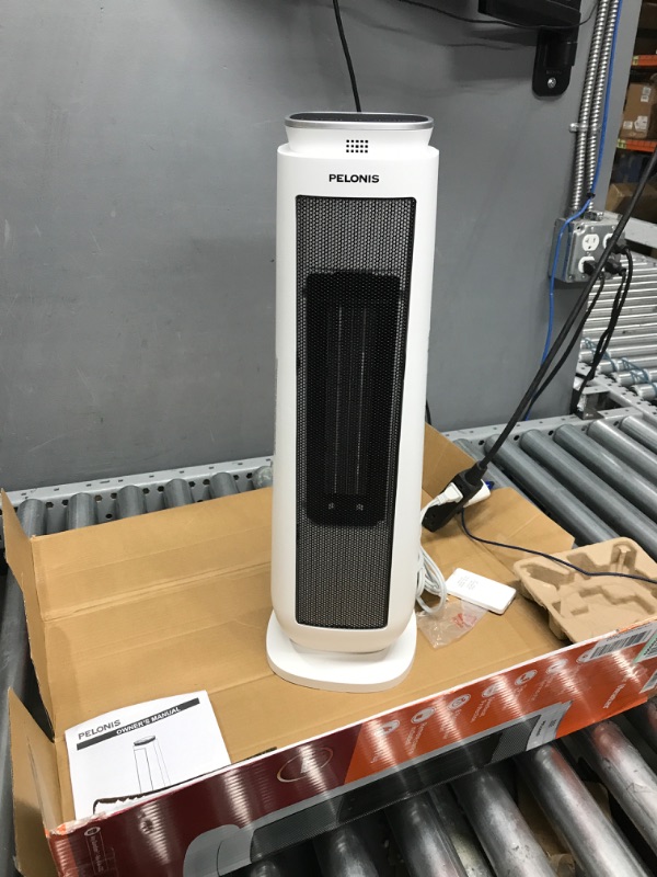 Photo 3 of ***TESTED WORKING*** PELONIS PHTPU1501 Ceramic Tower 1500W Indoor Space Heater with Oscillation, Remote Control, Programmable Thermostat & 8H Timer, ECO Mode, Tip-Over Switch & Overheating Protection, White PTC Heater White