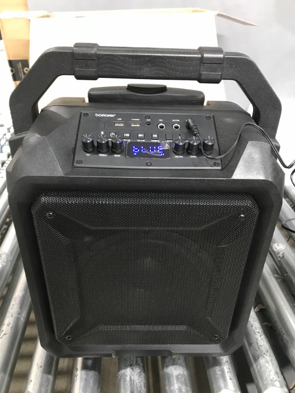 Photo 2 of 600W Portable PA System Outdoor Speaker Rechargeable, Bluetooth Karaoke Machine with Mic/6 EQ/Deep Bass/Treble/Echo, FM Radio, Telescopic Handle & Wheels Speaker for Home Entertainment
