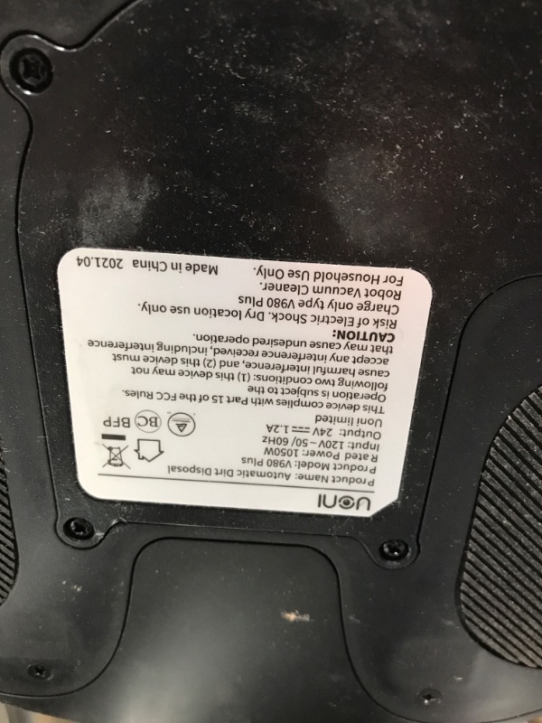 Photo 6 of *Tested-Powers On* UONI V980Plus Robot Vacuum Cleaner with Self-Emptying Dustbin - Lidar Navigation Robotic Vacuums Multi-Floor Mapping 2700Pa Strong Suction with No-Go Zones 190 Mins Runtime for Pet Hair Black