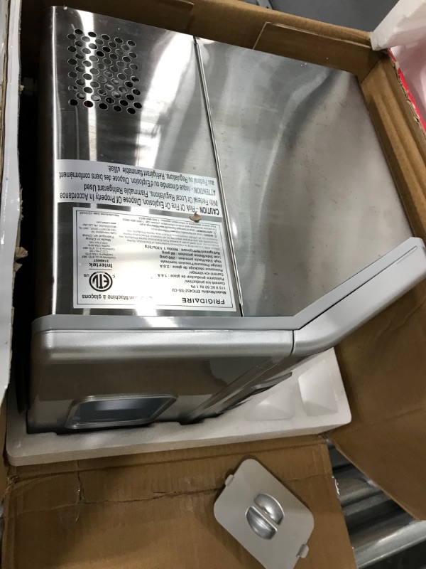 Photo 5 of **PARTS ONLY**
Frigidaire 40 lbs Countertop Clear Square Ice Maker - Stainless Steel