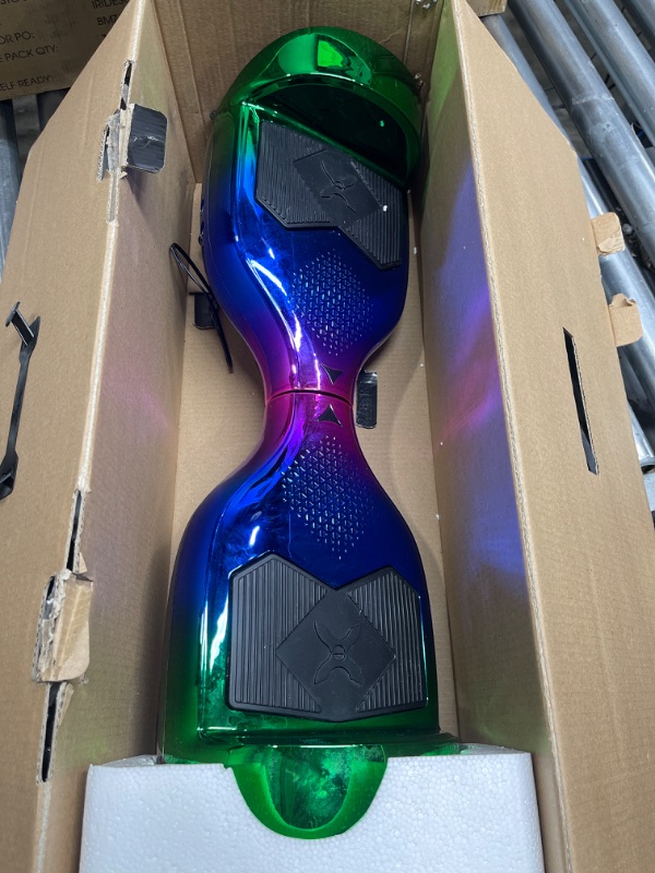 Photo 2 of *** opened box** Hover-1 Helix Electric Hoverboard | 7MPH Top Speed, 4 Mile Range, 6HR Full-Charge, Built-in Bluetooth Speaker, Rider Modes: Beginner to Expert Hoverboard Iridescent