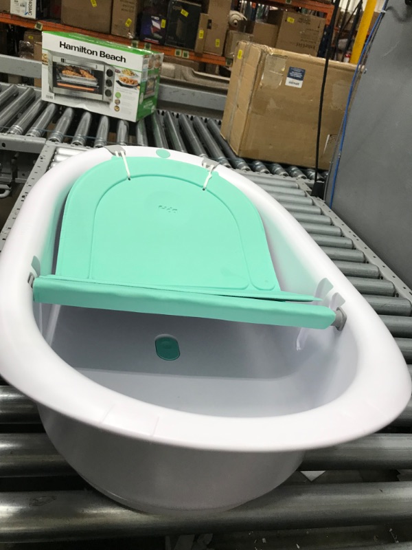 Photo 4 of 4-in-1 Grow-with-Me Bath Tub by Frida Baby Transforms Infant Bathtub to Toddler Bath Seat with Backrest for Assisted Sitting in Tub