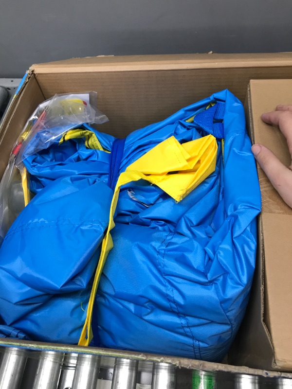Photo 1 of ***FACTORY SEALED*** Valwix Inflatable Bounce House with Blower for Kids 3-5 y/o, Bouncy Castle w/ Waterslide & Pool for Wet Dry Combo, Bouncer w/ Repair Kits, Fun Bounce Area with Basketball Hoop Blue & Red