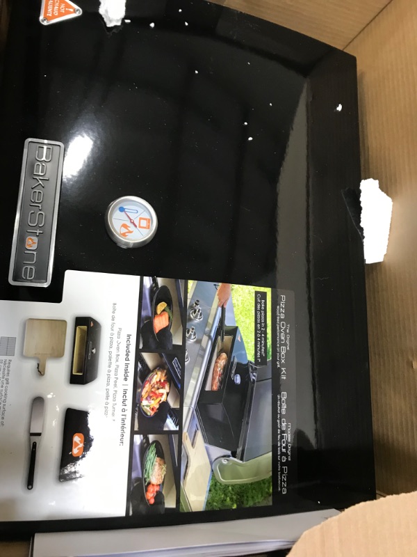 Photo 1 of BakerStone Pizza Oven Box Kit With Pizza Stone, Pizza Peel And Dust Cover, Outdoor Indoor Stainless Steel Pizza Oven For Gas Grill Black Set
