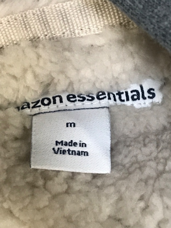 Photo 3 of Amazon Essentials Men's Sherpa-Lined Full-Zip Hooded Fleece Sweatshirt Medium Light Grey Heather