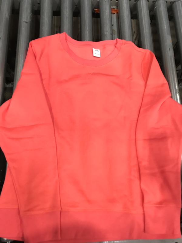 Photo 2 of Amazon Essentials Women's French Terry Fleece Crewneck Sweatshirt (Available in Plus Size) Large Coral Pink