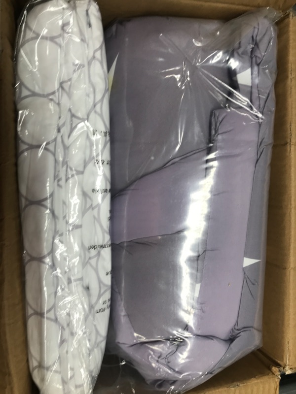 Photo 2 of AmazonBasics 7-Piece Bed-In-A-Bag - Full/Queen, Purple Mod Dot