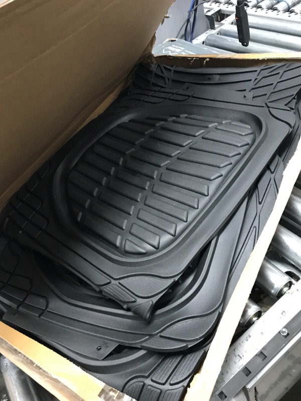 Photo 2 of Motor Trend 923-BK Black FlexTough Contour Liners-Deep Dish Heavy Duty Rubber Floor Mats for Car SUV Truck & Van-All Weather Protection Trim to Fit Most Vehicles Black Full Set