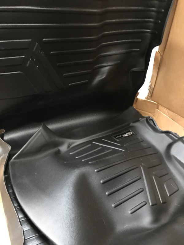 Photo 3 of MAXLINER Custom Fit Floor Mats 2 Row Liner Set Black Compatible in with 2007-2013 Silverado/Sierra 1500 - 2007-2014 2500/3500 HD Crew Cab