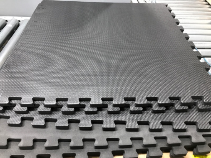 Photo 3 of BalanceFrom Puzzle Exercise Mat with EVA Foam Interlocking Tiles Black 1/2" Thick, 24 S.F.