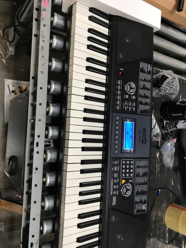 Photo 3 of RockJam 61 Key Keyboard Piano With LCD Display Kit, Keyboard Stand, Piano Bench, Headphones, Simply Piano App & Keynote Stickers