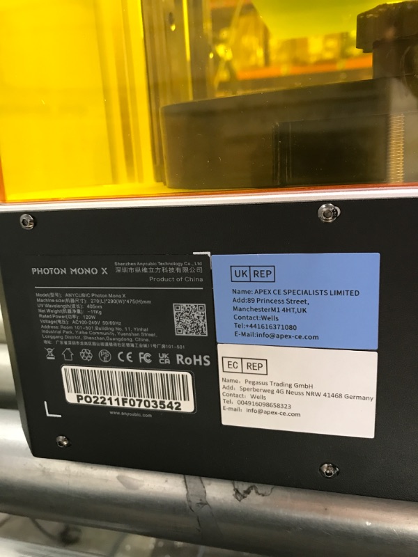 Photo 1 of ANYCUBIC Photon Mono X 3D Printer, UV LCD Resin Printer with 8.9" 4K Monochrome Screen, WiFi Control and Fast Printing, Printing Size 192mmx120mmx245mm / 7.55inx4.72inx9.84in (Tested)